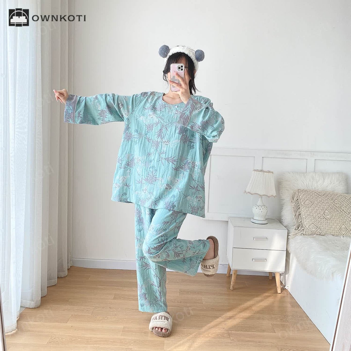 Cotton Gauze Plus Size Bamboo Pajama Set