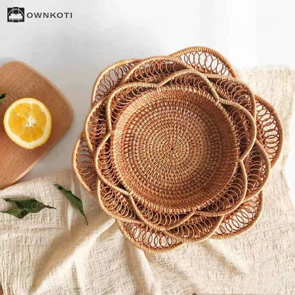 Rattan Woven Fruit Bread Storage Basket