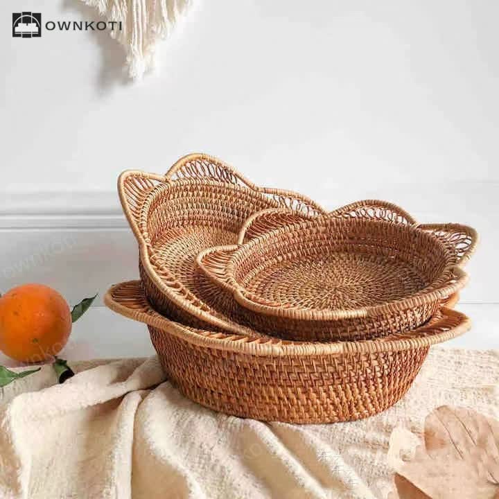 Rattan Woven Fruit Bread Storage Basket