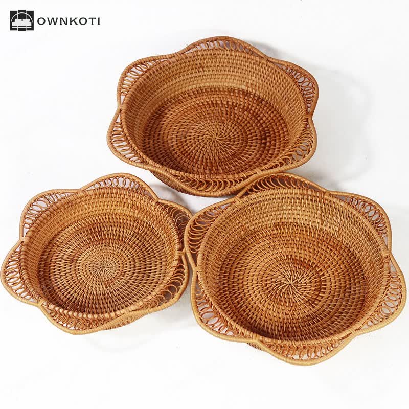 Rattan Woven Fruit Bread Storage Basket