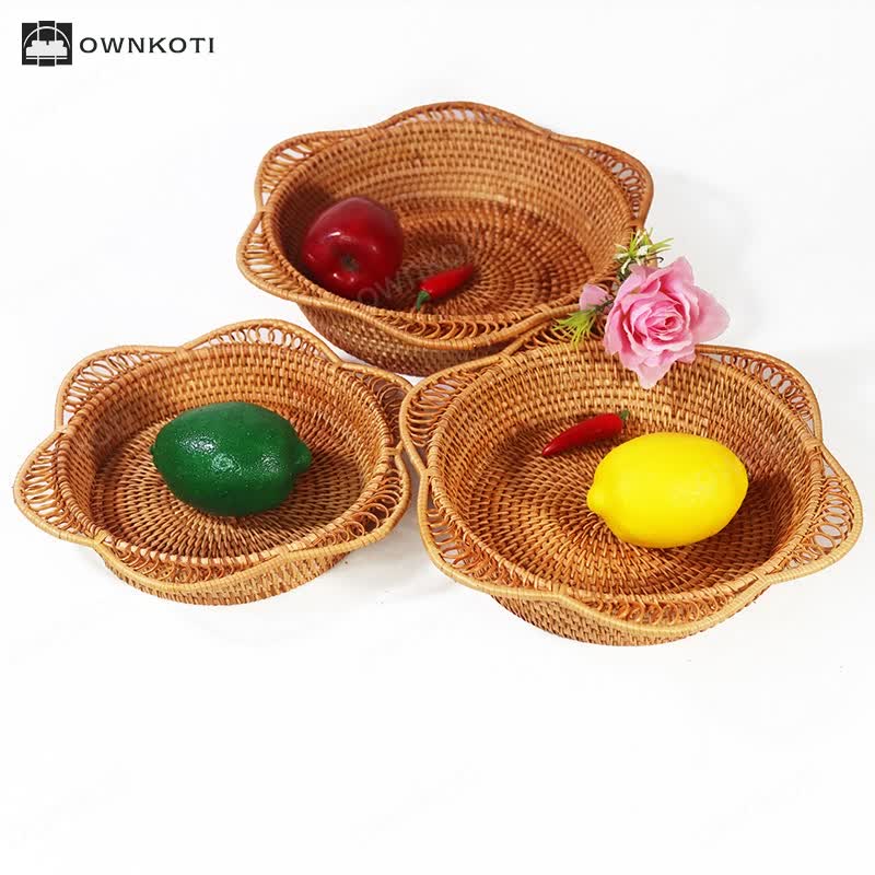 Rattan Woven Fruit Bread Storage Basket