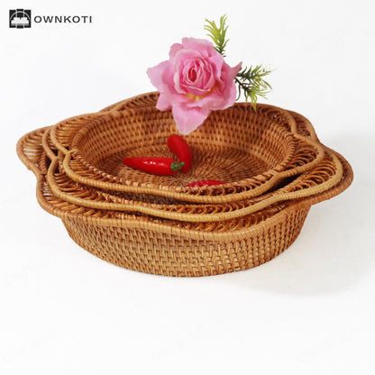 Rattan Woven Fruit Bread Storage Basket