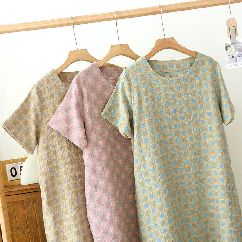 Pure Cotton Yarn-dyed Jacquard Nightdress