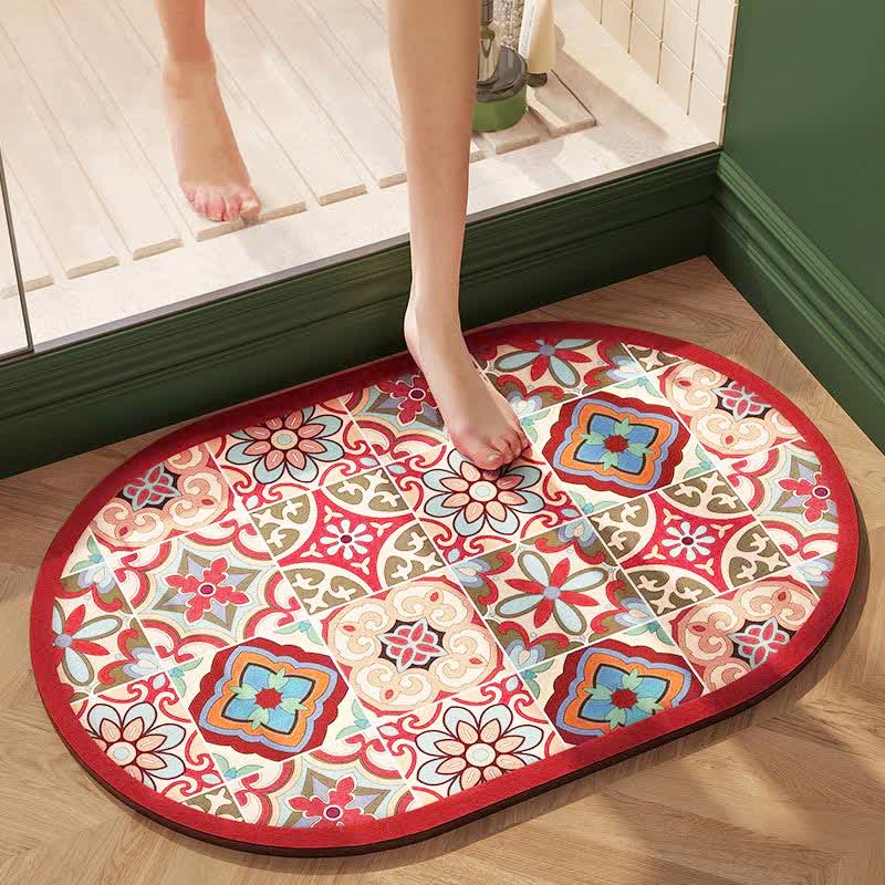 Vintage Charm Quick-dry Bath Mat