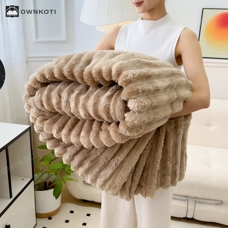 Reversible Warm Fleece Throw Blanket