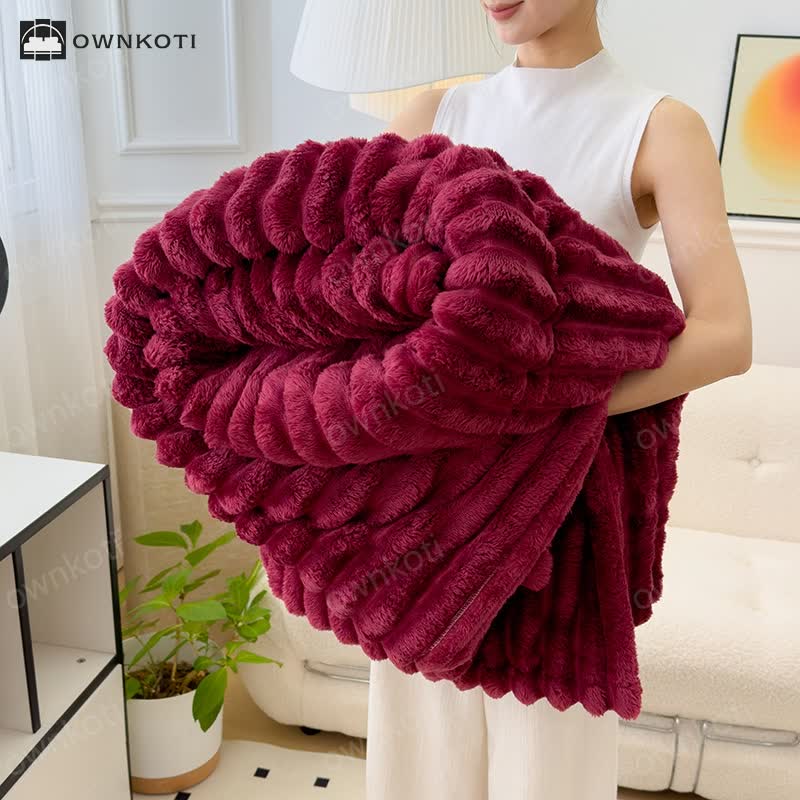 Reversible Warm Fleece Throw Blanket