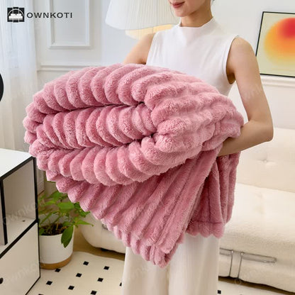 Reversible Warm Fleece Throw Blanket