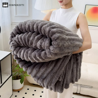 Reversible Warm Fleece Throw Blanket