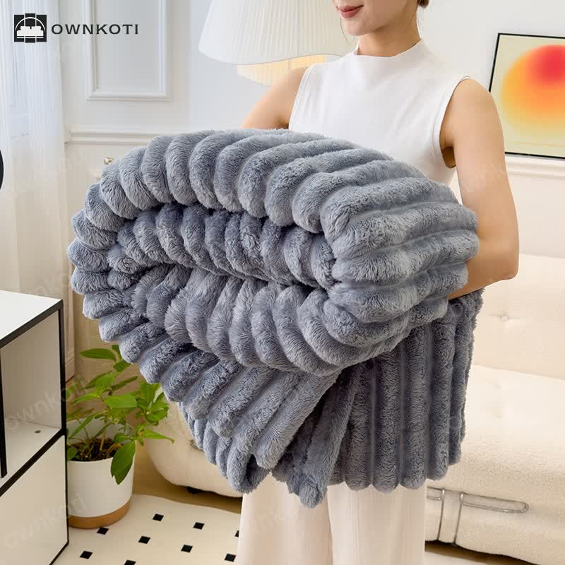 Reversible Warm Fleece Throw Blanket