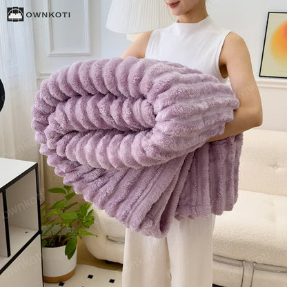 Reversible Warm Fleece Throw Blanket