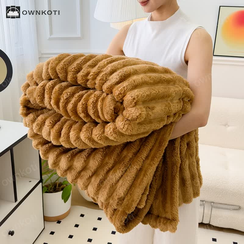 Reversible Warm Fleece Throw Blanket