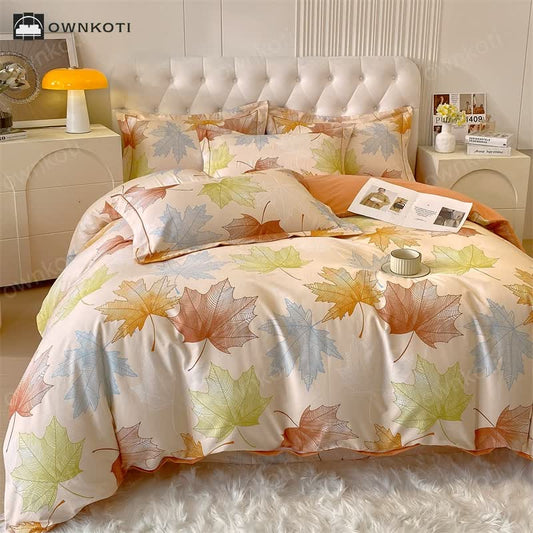 Maple Leaf Soft Brushed Cotton Bedding Set(4PCS)