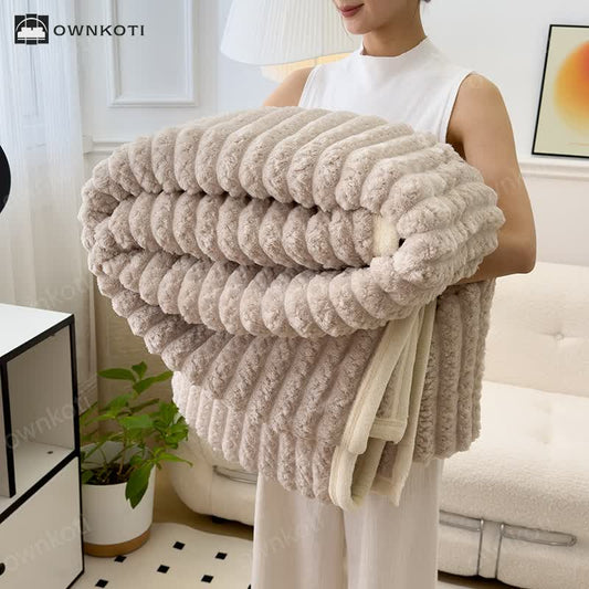 Reversible Solid Color Throw Blanket