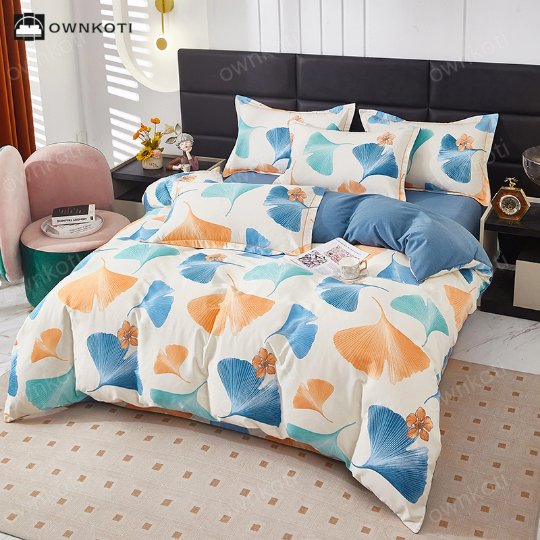 Cotton Rural Ginkgo Leaf Bedding Set(4PCS)