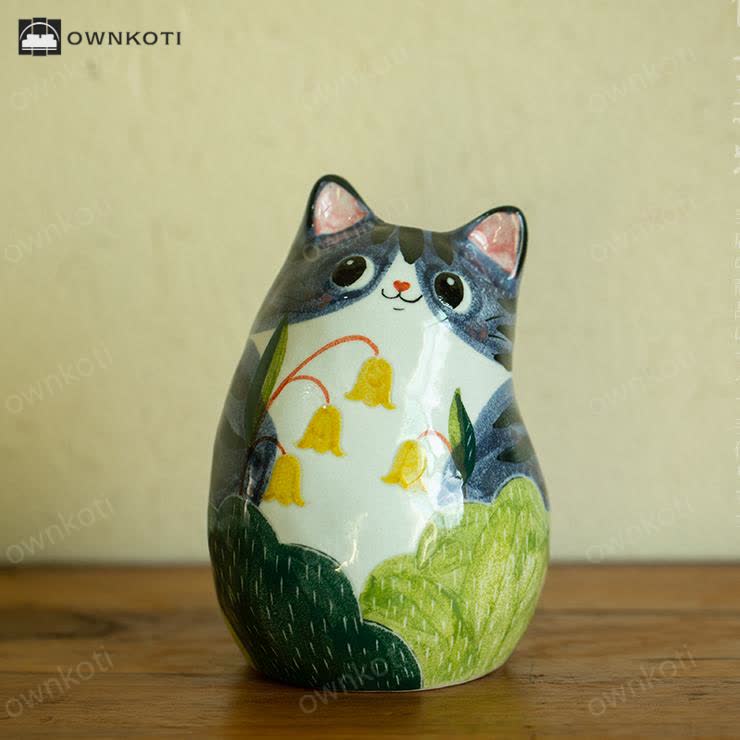 Cute Cat Creative Hand-painted Ceramic Vase