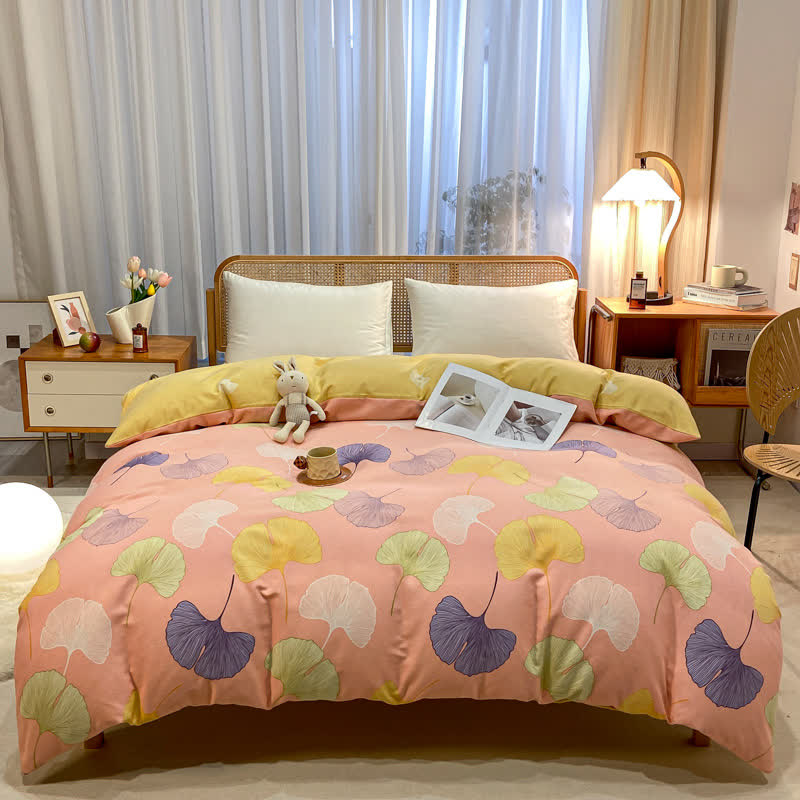 Pastoral Ginkgo Leaf Brushed Cotton  Bedding