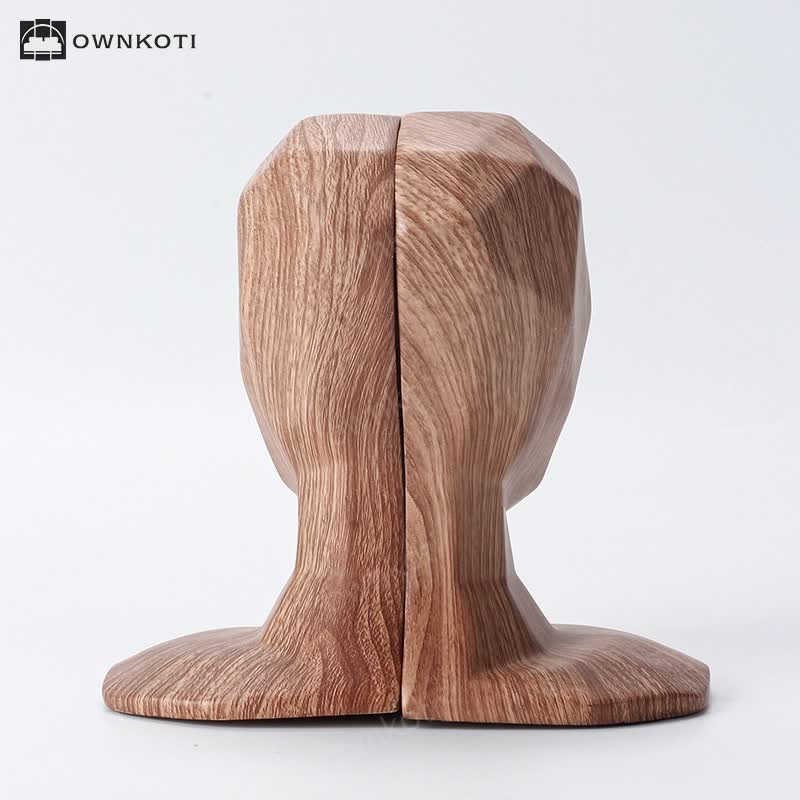 Human Head Sculpture Bookend Furniture Decoration