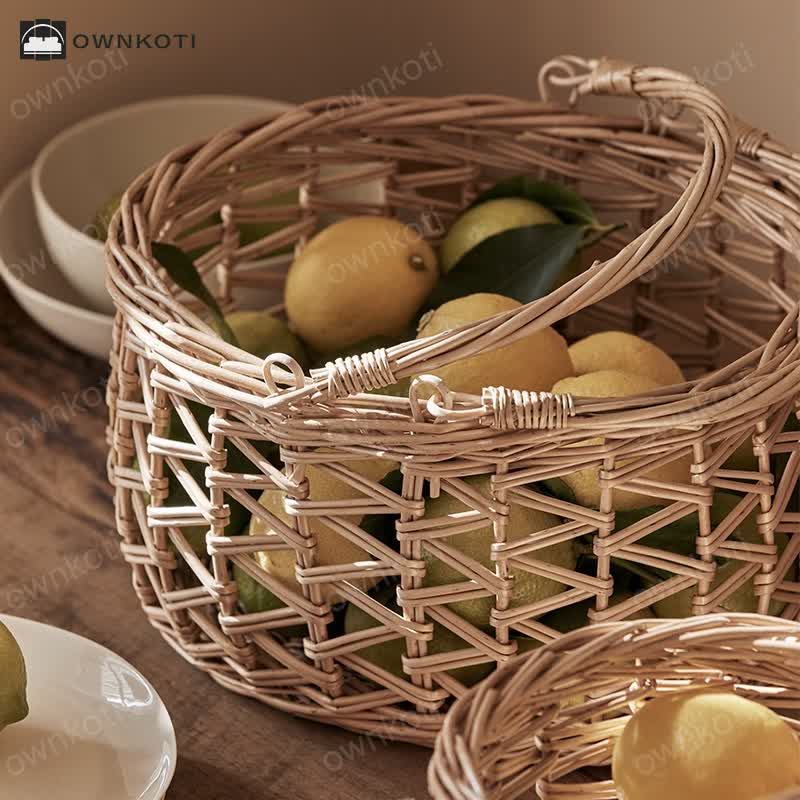 Handmade Wicker Fruit Hanging Storage Basket