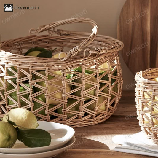 Handmade Wicker Fruit Hanging Storage Basket