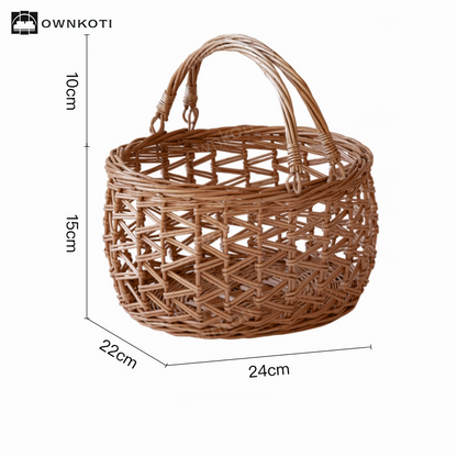 Handmade Wicker Fruit Hanging Storage Basket