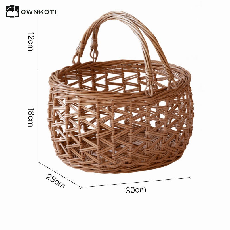 Handmade Wicker Fruit Hanging Storage Basket