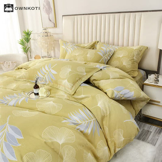 Pastoral Ginkgo Leaf Cotton Soft Bedding Set (4PCS)