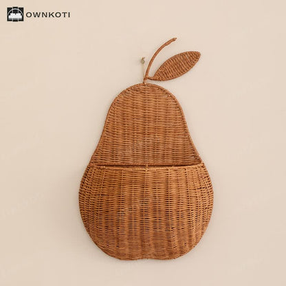 Rattan Woven Fruit Shaped Wall Basket