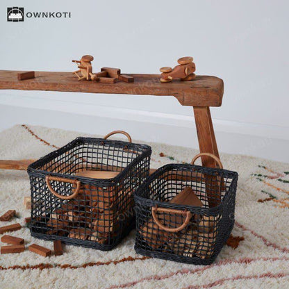 Rattan Woven Hollow Handle Storage Basket