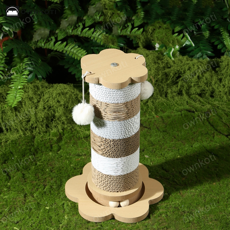 Decorative Cat Scratch Post with Hanging Ball