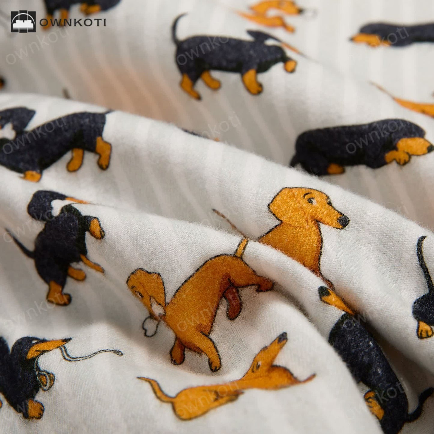 Dachshund Brushed Cotton Couple Pajama Set