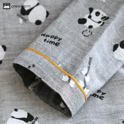 Cute Panda Couple Cotton Pajama Set