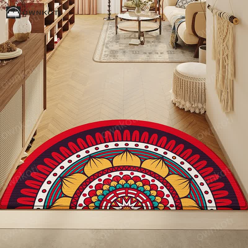 Retro Style Semi-circular Anti-slip Floor Mat