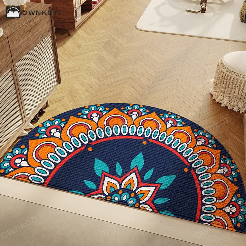 Retro Style Semi-circular Anti-slip Floor Mat