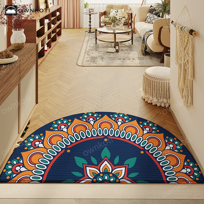 Retro Style Semi-circular Anti-slip Floor Mat