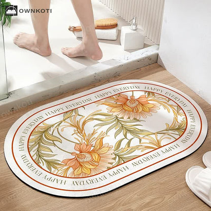 Anti-slip Refresh Floral Bath Mat