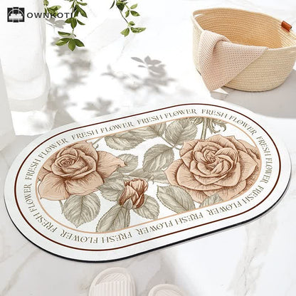 Anti-slip Refresh Floral Bath Mat