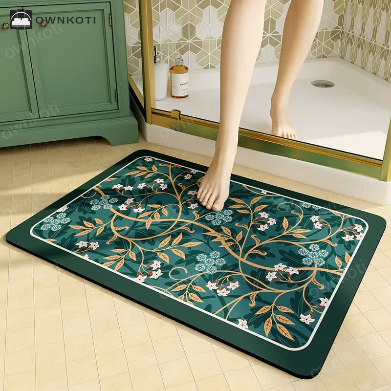 Vintage Floral Diatom Mud Floor Mat