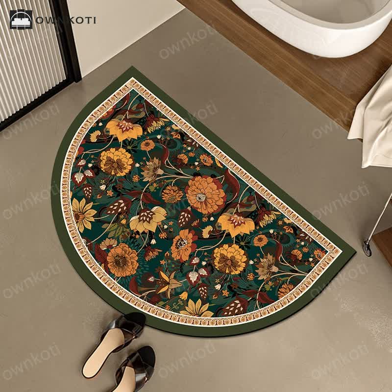 Diatom Mud Floral Anti-slip Floral Floor Mat