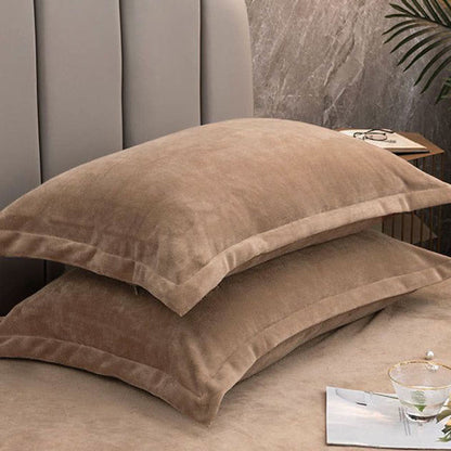 Solid Color Velvety Decorative  Pillowcases(2PCS)