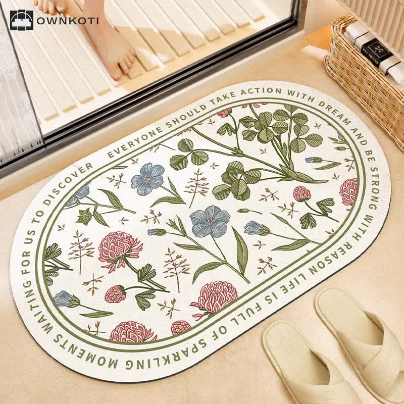 Anti-slip Refresh Floral Bath Mat