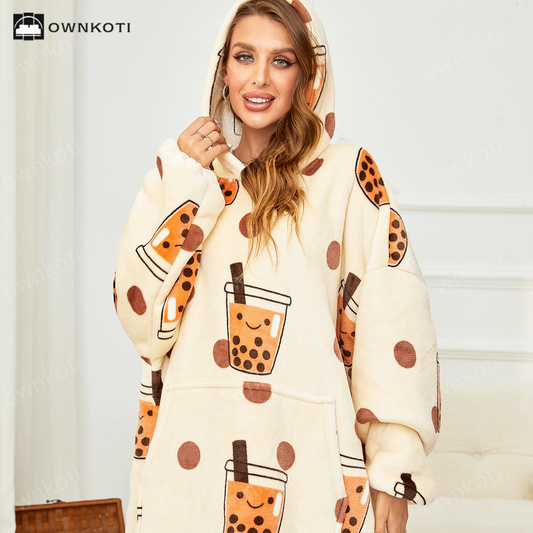 Hooded Warm Wearable Blanket Sleepwear