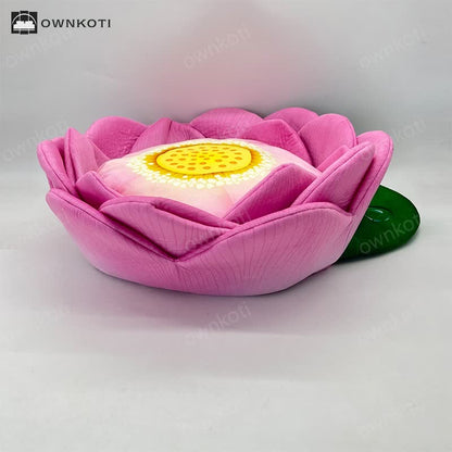 Lotus Shaped Warm Fleece Pet Bed