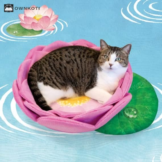 Lotus Shaped Warm Fleece Pet Bed