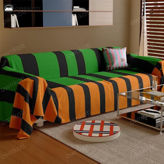 Vintage Striped Soft Sofa Cover