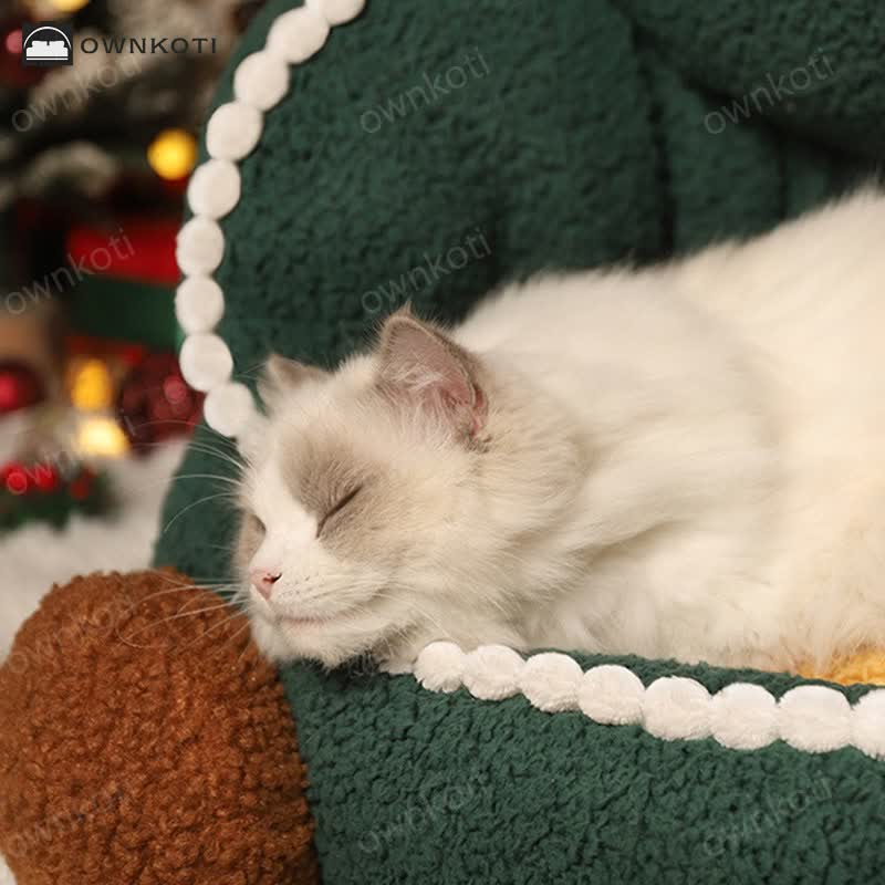 Christmas Tree Soft Fleece Pet Bed