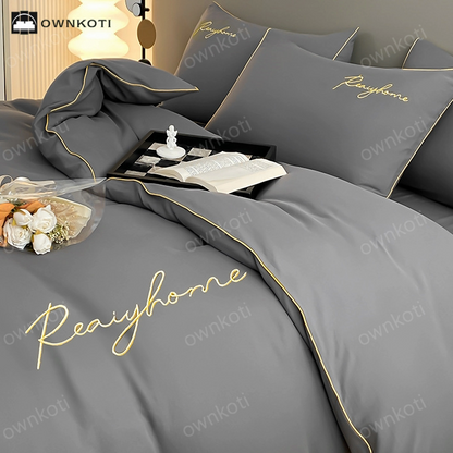 Simple Breathable Duvet Cover Bedding Set (4PCS)