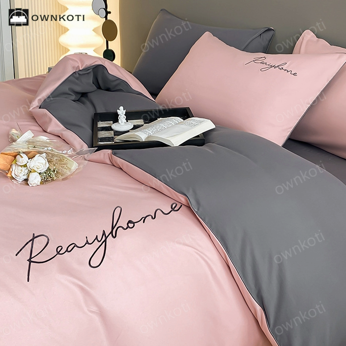 Simple Breathable Duvet Cover Bedding Set (4PCS)