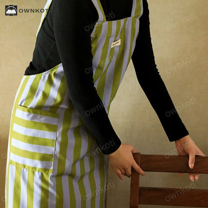 Simple Striped Waterproof Kitchen Apron