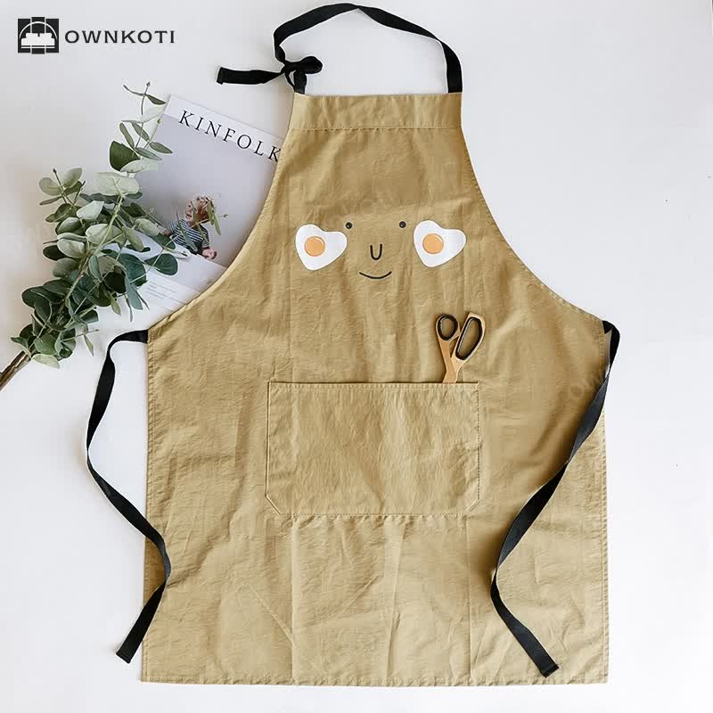 Fried Egg Smile Waterproof Parent-child Apron