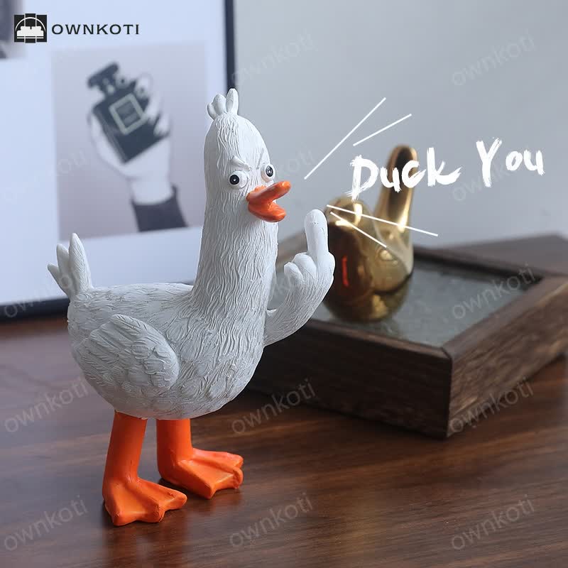 Funny Middle Finger Duck Resin Ornament